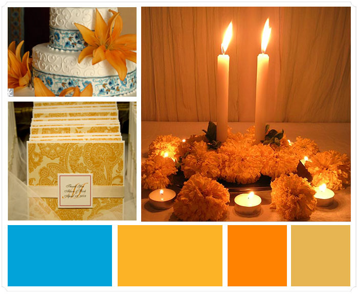 The hottest colors for weddings in 2010 Mango and Turquoise
