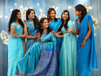 Blue Saris