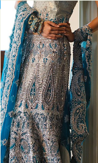 Frontier's Blue Lengha with heavy embroidery and embellishments
