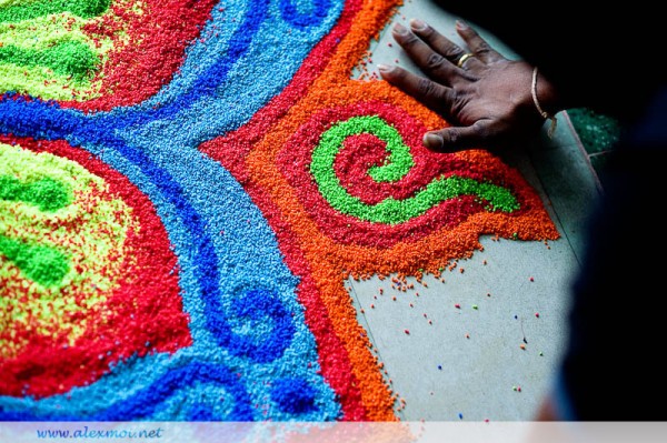 Rangoli is a traditional Indian folk art of making colorful and decorative